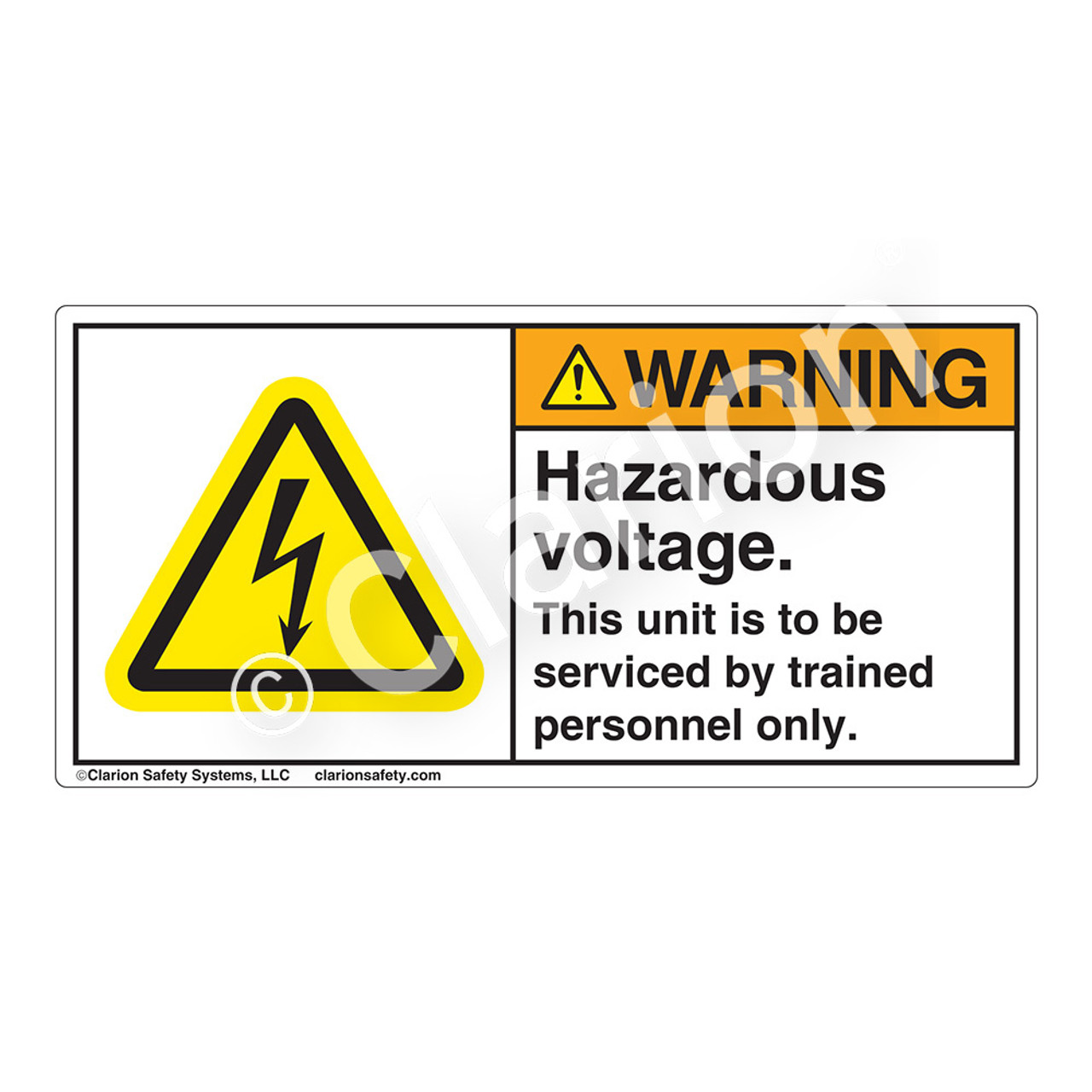 Warning/Hazardous Voltage (H6010Y5WH) Label