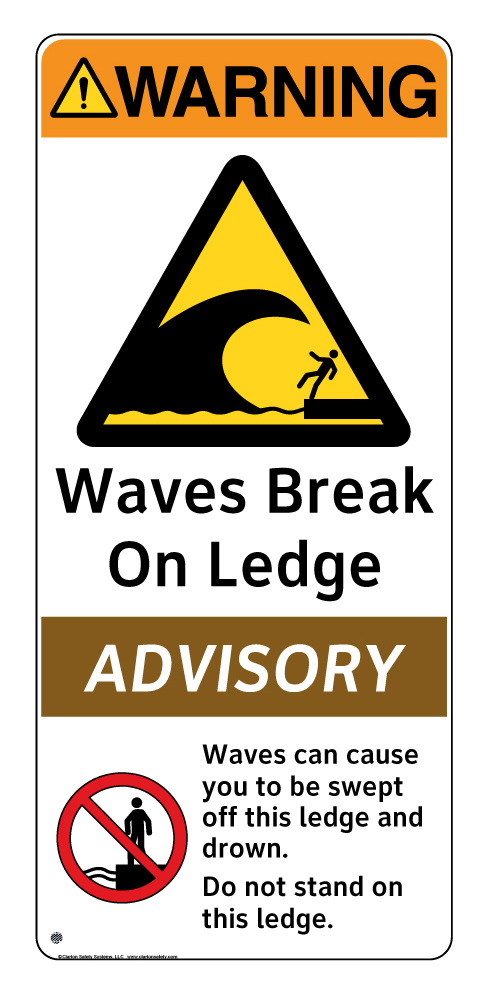 Waves Break on Ledge