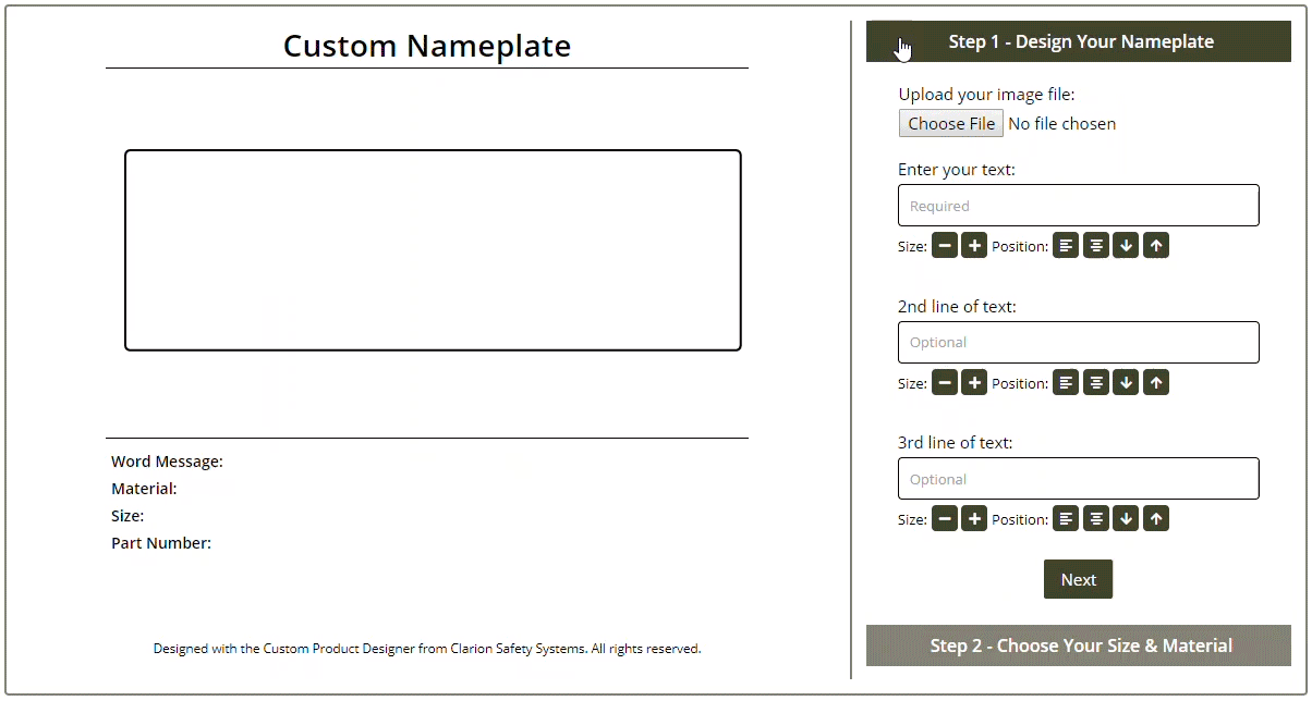 Nameplate Customizer