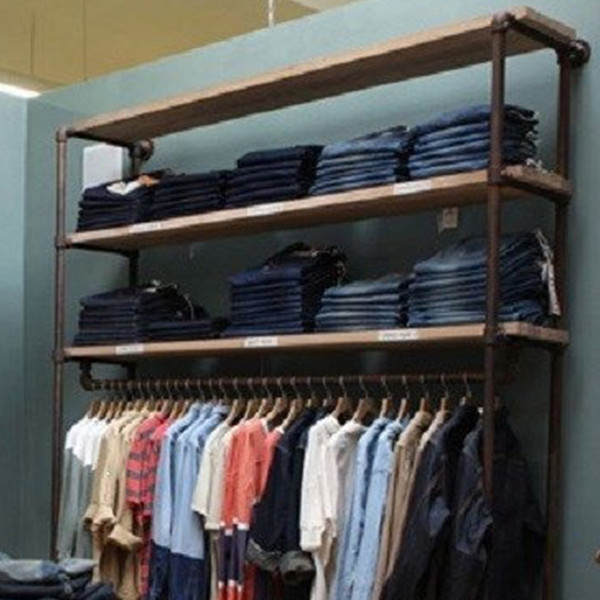 Industrial Pipe Clothing Rack | Large Wall Rack - William ...