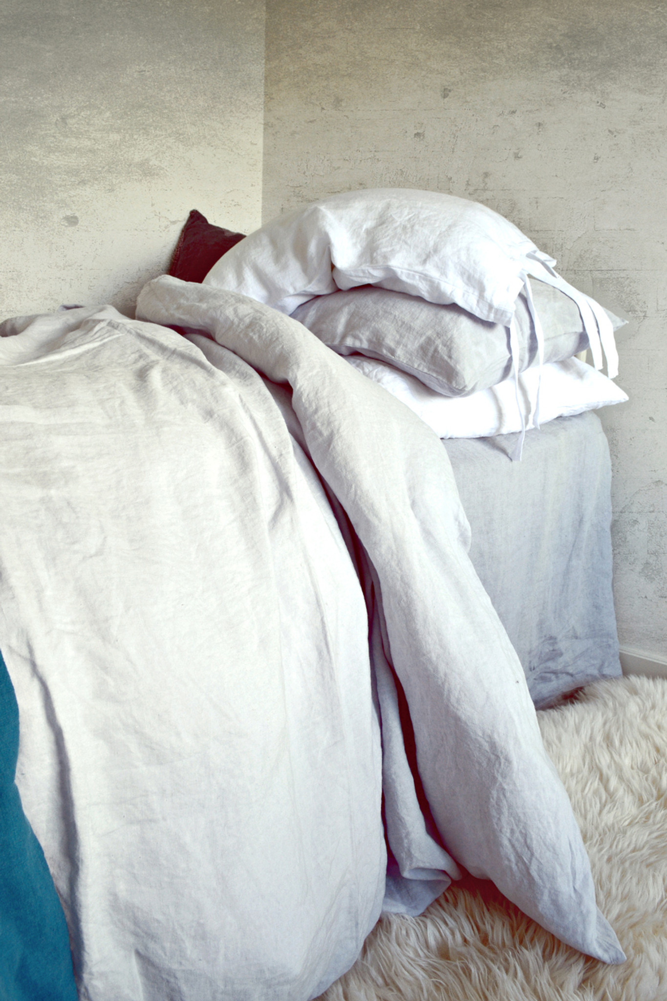 Silver Grey Stonewashed Natural Linen Duvet Quilt Cover Silver Light Grey Stonewashed Linen Duvet Quilt Cover