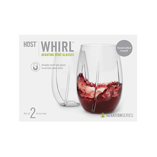 WHIRL™ Aerating Wine Glasses by HOST®- 2 pack