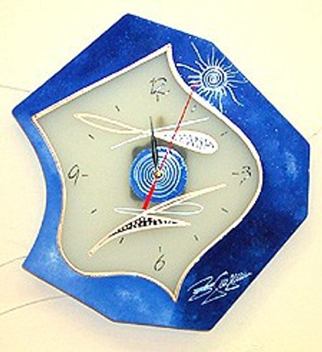 Sculpture Blue Clock
