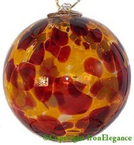 Amber, Brown & Gold 4 Inch Kugel (Autumn)