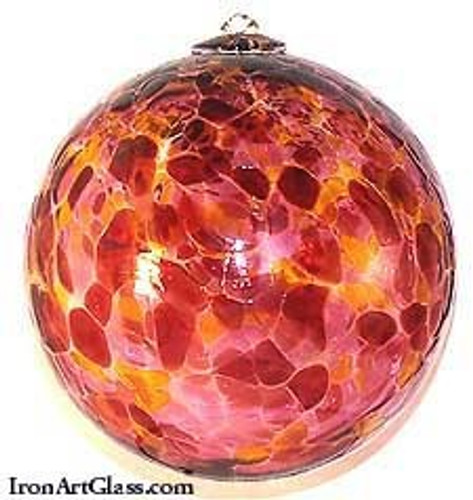 Light Red, Dark Red & Gold 5 Inch Kugel (Marigold)