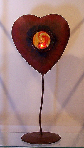 Heart Hammered Candle Stand