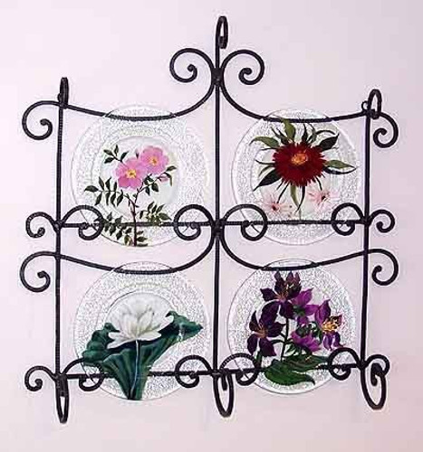 Floral Glass Plates, Set 3
