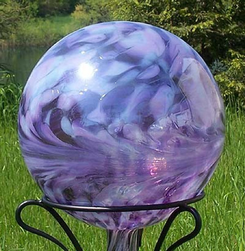 Garden Gazing Ball Lavender Lilly