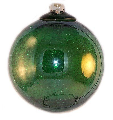 Iridescent Transparent Green Crackle