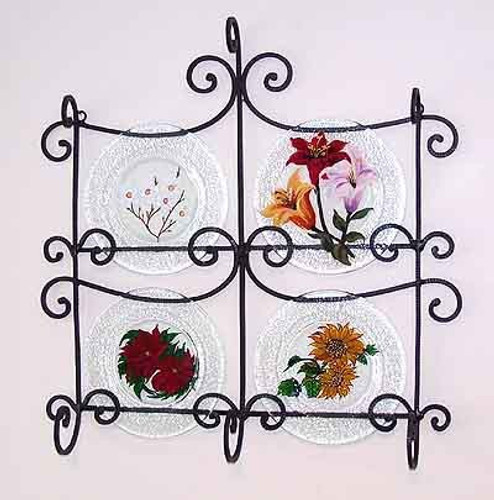 Floral Glass Plates, Set 1 Seasons