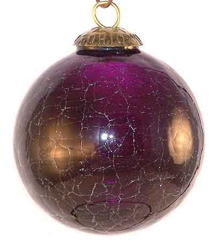 Brass Cap Purple Crackle Kugel