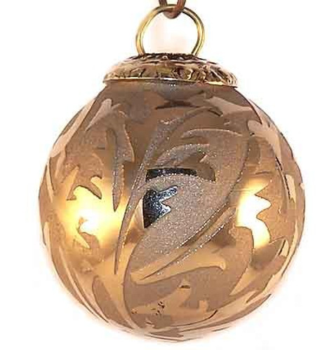 Brass Cap Gold Etched Mini Kugel