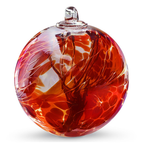 Witch Ball Iridescent Garnet Red
