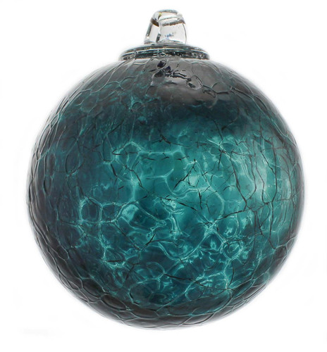 Pine Tree Green 4 Inch Crackle Kugel