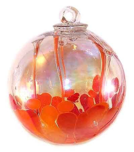 Medusa Spirit Ball, Opal Orange & Coral Red