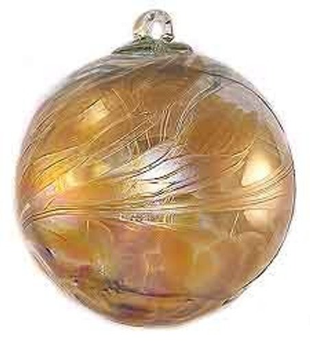 Witch Ball Iridescent Amber 6 Inch