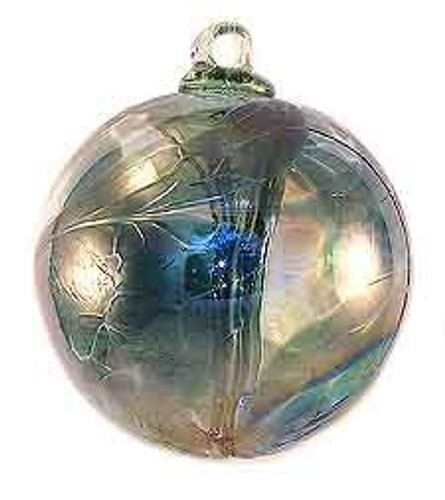 Witch Ball Iridescent Pine Tree Green 6 Inch