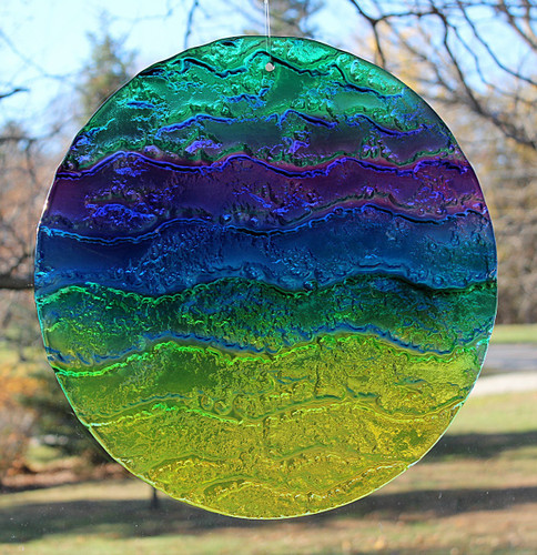 Multicolor Water Glass Sun Disk "Gentle Wave"