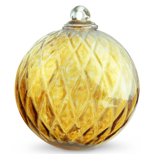 Diamond Optic Friendship Ball, Amber Iridized (6 inch)