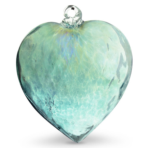 Diamond Optic Extra Large Heart, Emerald Green Iridized