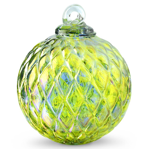 Diamond Optic Friendship Ball, Kind of Blue / Kind of Green Iridized (4 inch)
