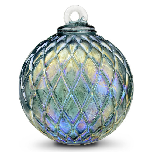 Diamond Optic Friendship Ball, Emerald Iridized (4 inch)