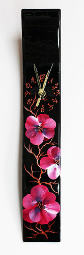 Arciform Billet Clock "Blossoms Black"