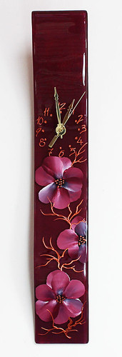 Arciform Billet Clock "Blossoms Red"