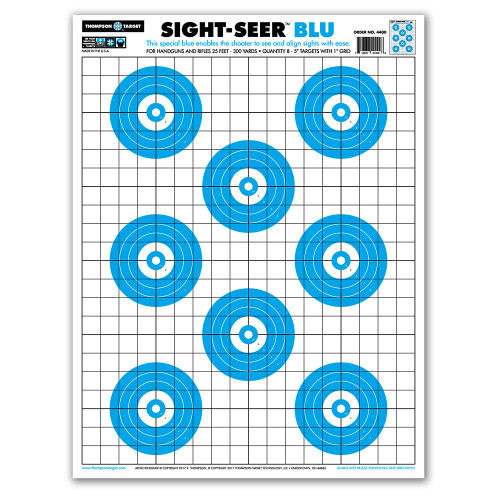 Sight Seer Blu Bullseye Paper Shooting Targets by Thompson Sight Seer Blu Bullseye Paper Shooting Targets by Thompson