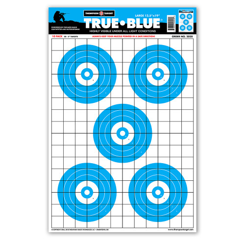 True Blue High Visibility 12.5"x19" Paper Shooting Targets by Thompson True Blue High Visibility 12.5"x19" Paper Shooting Targets by Thompson