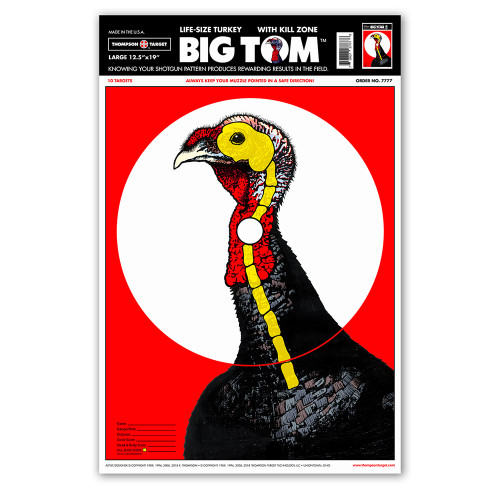 Life Size Turkey 12.5"x19" Paper Hunting Targets by Thompson Life Size Turkey 12.5"x19" Paper Hunting Targets by Thompson