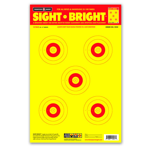 Sight Bright 12.5"x19" Paper Bullseye Shooting Targets by Thompson Sight Bright 12.5"x19" Paper Bullseye Shooting Targets by Thompson