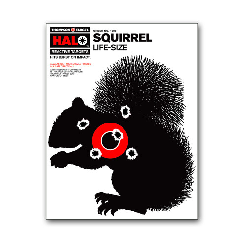HALO Squirrel Silhouette Reactive Splatter Gun Shooting Hunting Targets by Thompson HALO Squirrel Silhouette Reactive Splatter Gun Shooting Hunting Targets by Thompson