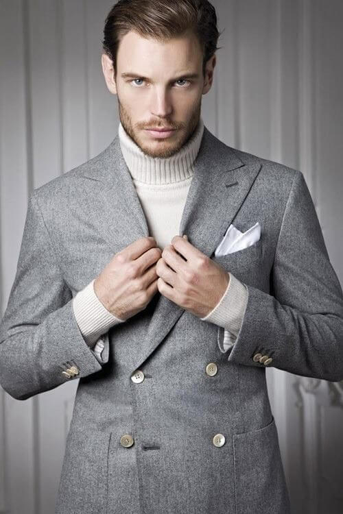 man wearing suit and turtleneck - fall style trends