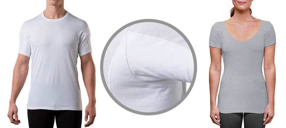 Women Washable T-shirt Shape Sweat Pads Underarm Sweat Absorbing Guards  P-qk