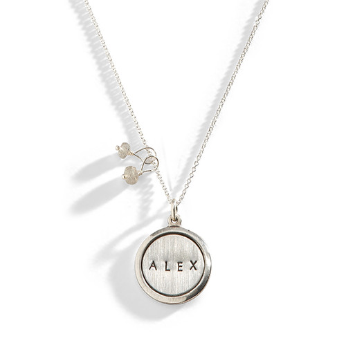 Jet Set Personalized Gold Rim Disc Necklace Jet Set Personalized Gold Rim Disc Necklace