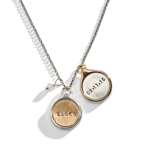 King & Sally - Double Sided Name Charm Necklace King & Sally - Double Sided Name Charm Necklace