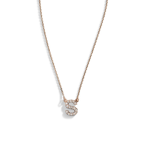 14K Gold Delicate Diamond Block Letter Necklace 14K Gold Delicate Diamond Block Letter Necklace