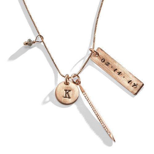 Darlington Rose Gold Diamond Personalized Necklace Darlington Rose Gold Diamond Personalized Necklace