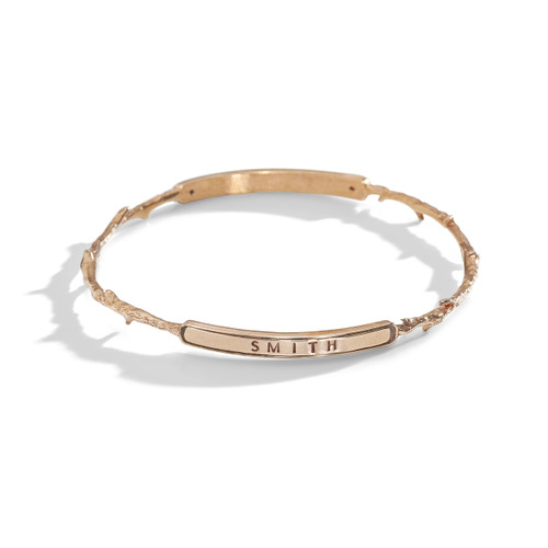 Coral Branch Personalized Double-Plaque Stacking Bangle Bracelet Coral Branch Personalized Double-Plaque Stacking Bangle Bracelet