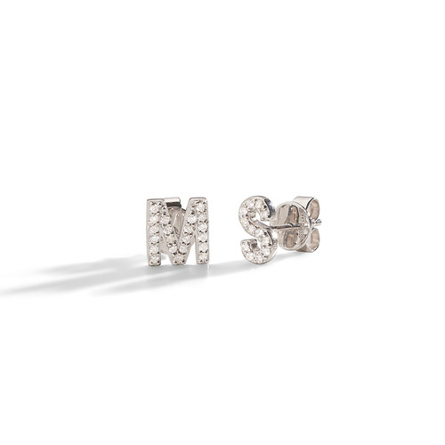 Diamond Block Initial Stud Diamond Block Initial Stud
