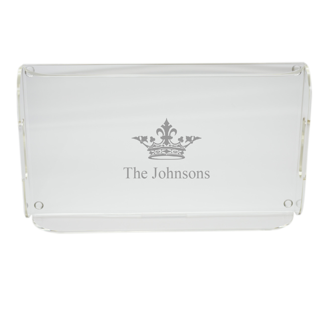 personalized acrylic serving tray crown