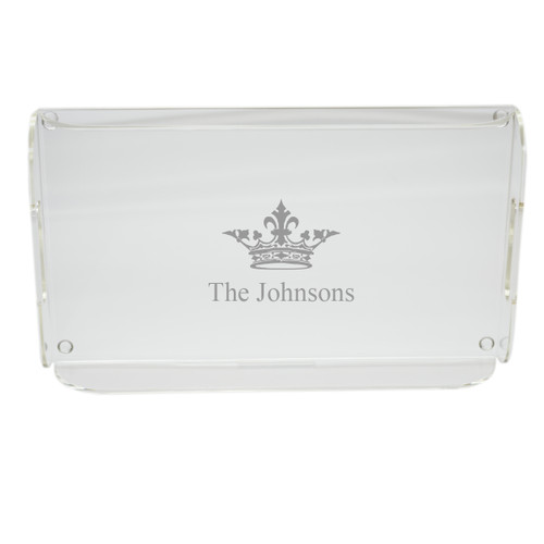 personalized acrylic serving tray crown