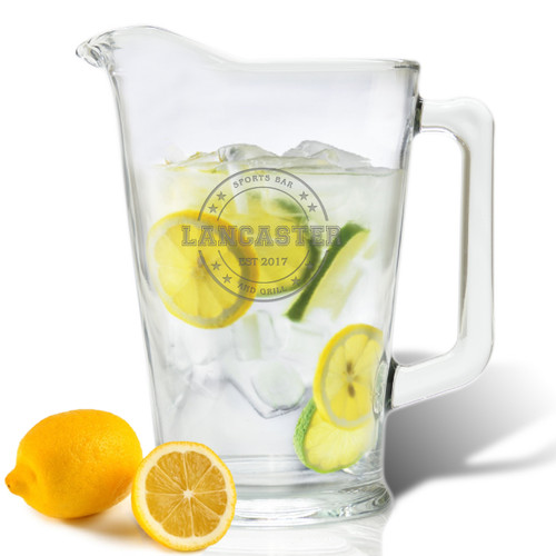 PERSONALIZED PITCHER (GLASS) Sports Bar and Grill Carved Solutions