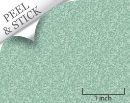 Tendril, turquoise. 1:48 quarter scale peel and stick wallpaper Tendril, turquoise. 1:48 quarter scale peel and stick wallpaper