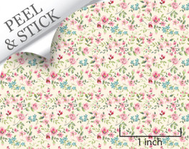 Large Flower, Ivory. 1:48 quarter scale peel and stick wallpaper Large Flower, Ivory. 1:48 quarter scale peel and stick wallpaper