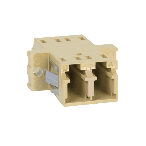 LC to LC Fiber Optic SC Mount with Duplex Adapter in Beige Cable with Metal Sleeve LC to LC Fiber Optic SC Mount with Duplex Adapter in Beige Cable with Metal Sleeve
