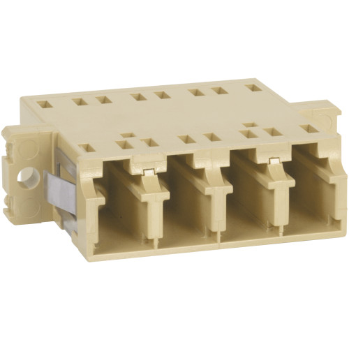 LC to LC Fiber Optic SC Mount with Quad Adapter in Beige Cable with Metal Sleeve LC to LC Fiber Optic SC Mount with Quad Adapter in Beige Cable with Metal Sleeve