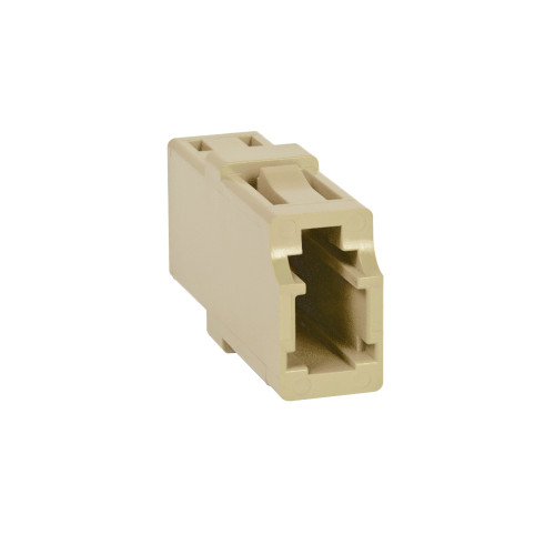 LC to LC Fiber Optic Square Mount with Simplex Adapter in Beige with Metal Sleeve LC to LC Fiber Optic Square Mount with Simplex Adapter in Beige with Metal Sleeve
