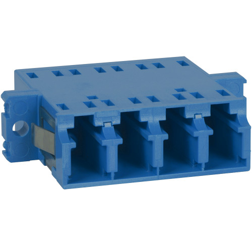 LC to LC Fiber Optic SC Mount with Quad Adapter in Blue Ceramic Sleeve LC to LC Fiber Optic SC Mount with Quad Adapter in Blue Ceramic Sleeve